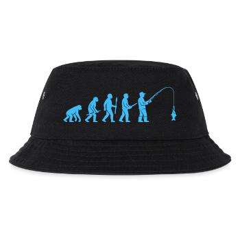 Angler-Evolution: Von Steinzeit zu Fang - Kinder Bucket Hat - Schwarz - Vorne