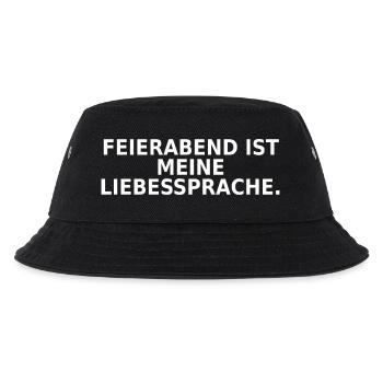 Feierabend ist meine Liebessprache - Kinder Bucket Hat - Schwarz - Vorne