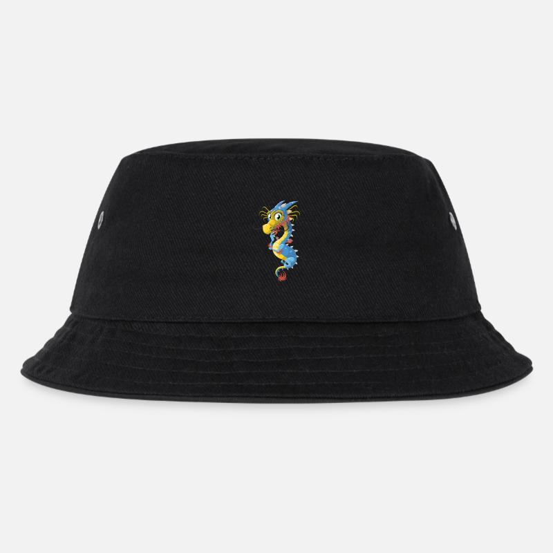 drache - Kinder Bucket Hat - Schwarz