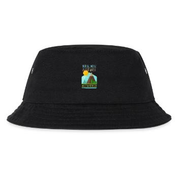 Wandern - Nur da wo du zu Fuß warst du wirklich - Kinder Bucket Hat - Schwarz - Vorne