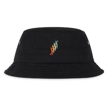 Retro Vintage Style Golf Golfer Golfspieler - Kinder Bucket Hat - Schwarz - Vorne