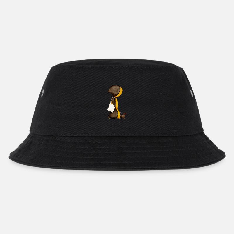 Münchner Kindl mit Jutebeutel und Dackel - Kinder Bucket Hat - Schwarz