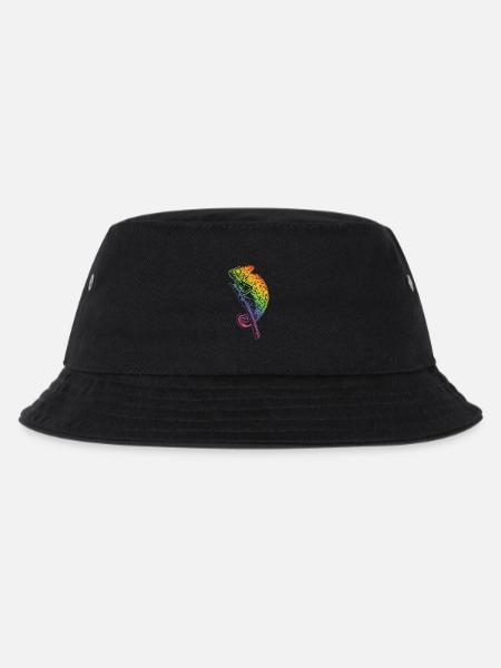 Chamäleon Eidechse Grafik Reptil Chamäleon Liebhaber - Kinder Bucket Hat - Schwarz