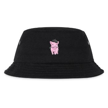 Pig Painter Brush Painting - Kids’ Bucket Hat - black - Front