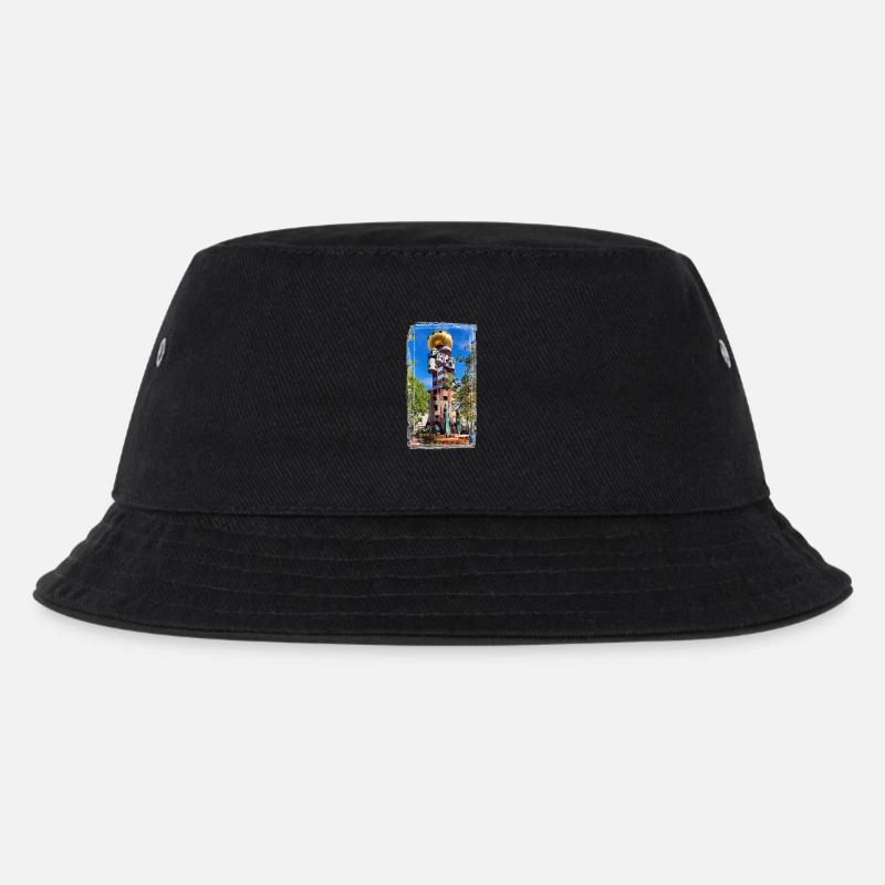 Hundertwasserturm beim Kuchlbauer - Kinder Bucket Hat - Schwarz