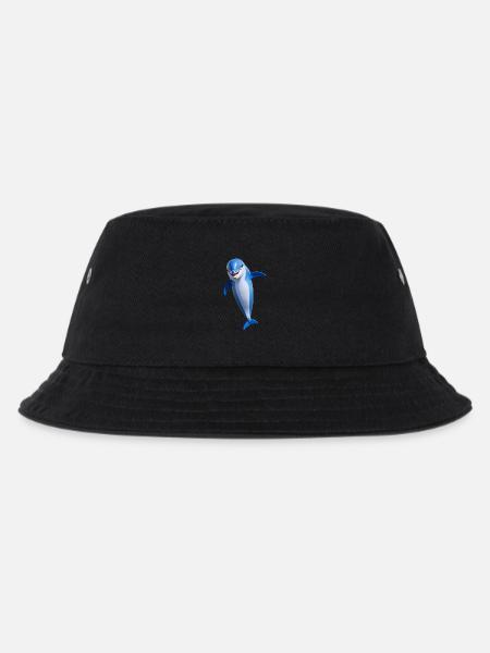 Fröhlicher Delphin - Kinder Bucket Hat - Schwarz