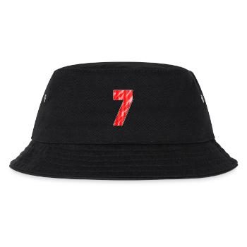 Number Seven - Number 7 Number Red - Kids’ Bucket Hat - black - Front