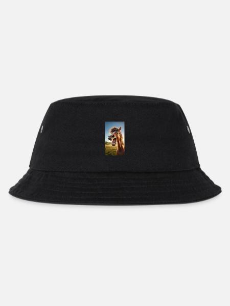 Lachendes Pferd - Kinder Bucket Hat - Schwarz