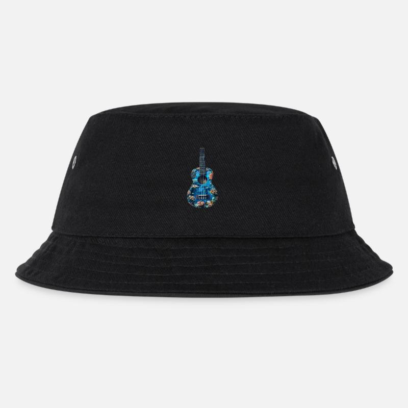 Fisch Ukulele - Kinder Bucket Hat - Schwarz