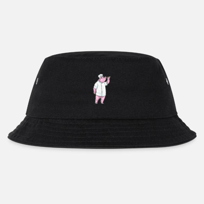 Schwein Koch Kochlöffel Kochen - Kinder Bucket Hat - Schwarz
