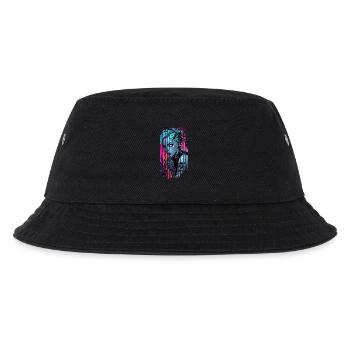 Neon blue cyber girl - Kids’ Bucket Hat - black - Front
