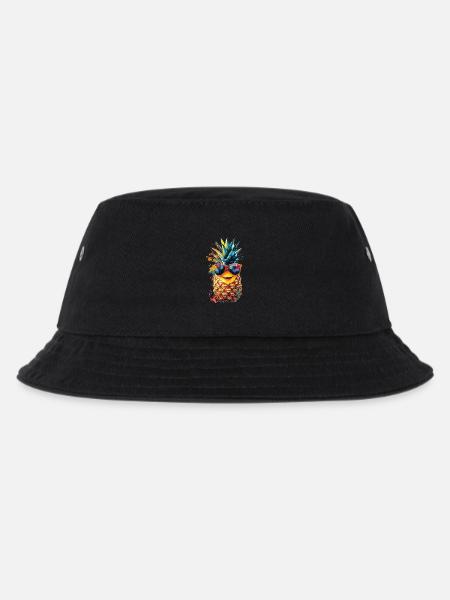 Ananas - Kinder Bucket Hat - Schwarz