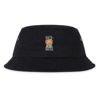 Der niedliche kleine Bär ist Buch-Halter! - Kinder Bucket Hat - Schwarz - Vorne
