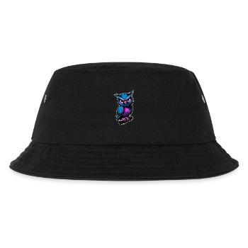 blau lila Eule :) - Kinder Bucket Hat - Schwarz - Vorne