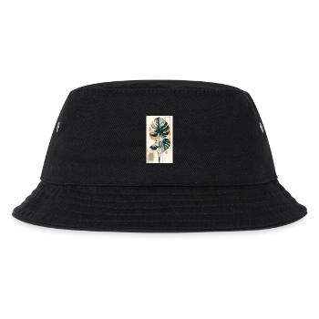 Monstera geometry in earth tones - Kids’ Bucket Hat - black - Front