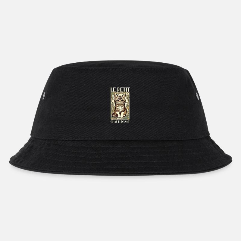 Le Petit Chat Élégant – Jugendstil Katze - Kinder Bucket Hat - Schwarz