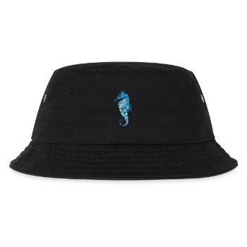 Seepferdchen mit Korallen,Muscheln und Seeanemonen - Kinder Bucket Hat - Schwarz - Vorne