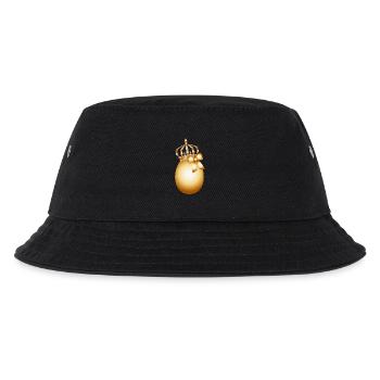goldenes Ei mit goldener Krone und Gold Schleife - Kinder Bucket Hat - Schwarz - Vorne