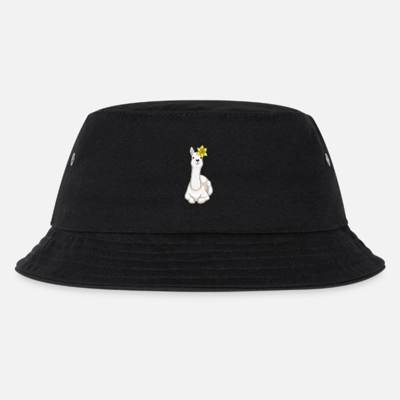 Lama Narzisse Blumen - Kinder Bucket Hat - Schwarz