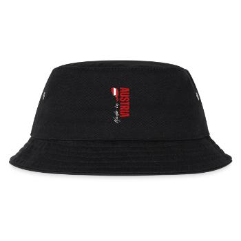 Hergestellt in Österreich, vertikales Design - Kinder Bucket Hat - Schwarz - Vorne