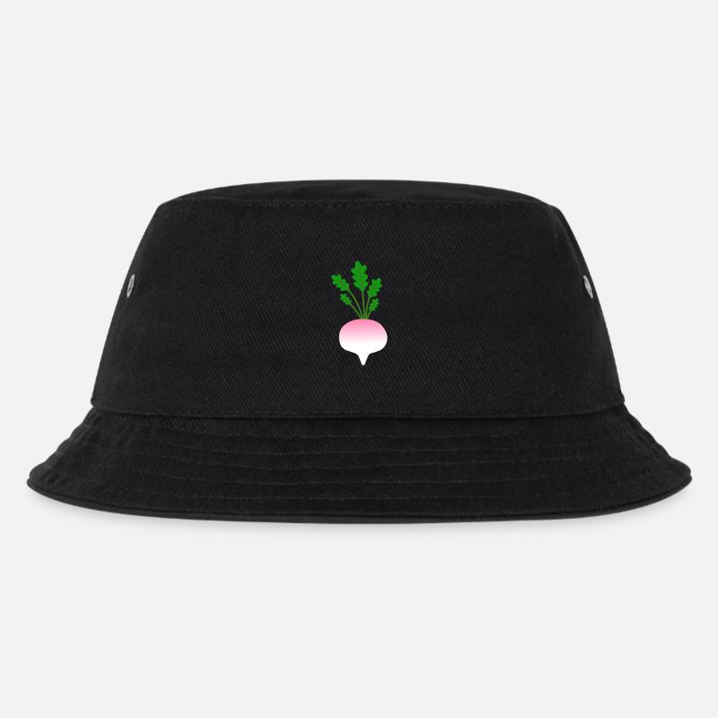 Minimalistic Turnip Botanical Illustration - Kids’ Bucket Hat - black