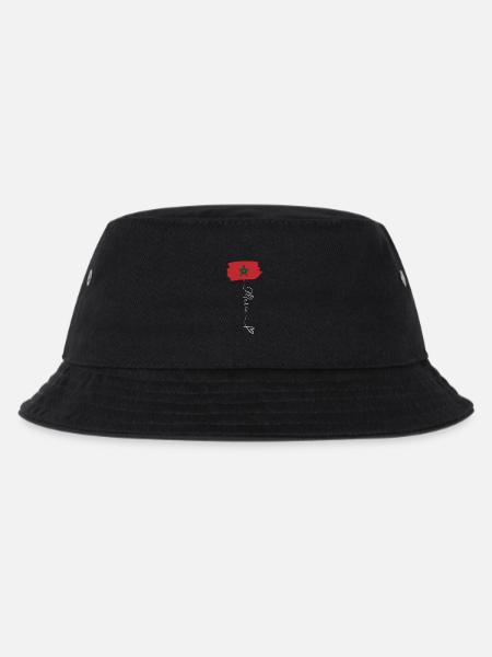 Marokko Flagge Rot Grün Pentagramm Emblem - Kinder Bucket Hat - Schwarz