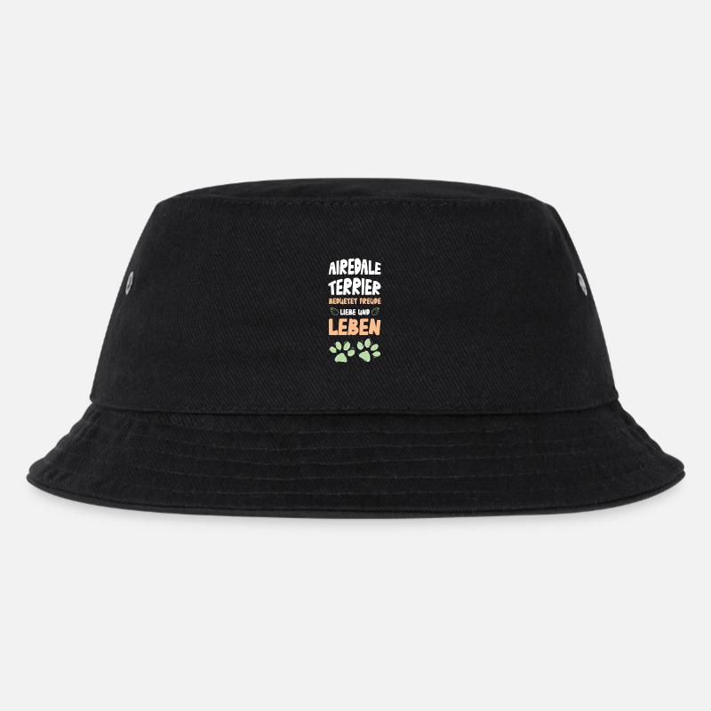Airedale Terrier Liebe Leben - Kinder Bucket Hat - Schwarz