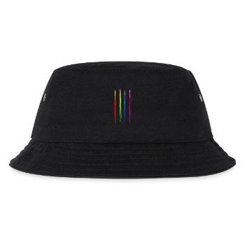 Farben Streifen - Kinder Bucket Hat - Schwarz - Vorne