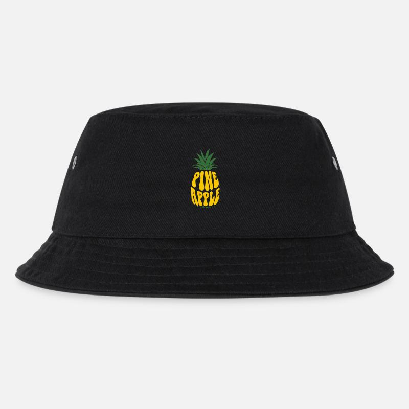 Pineapple Fruit Ananas Obst - Kinder Bucket Hat - Schwarz