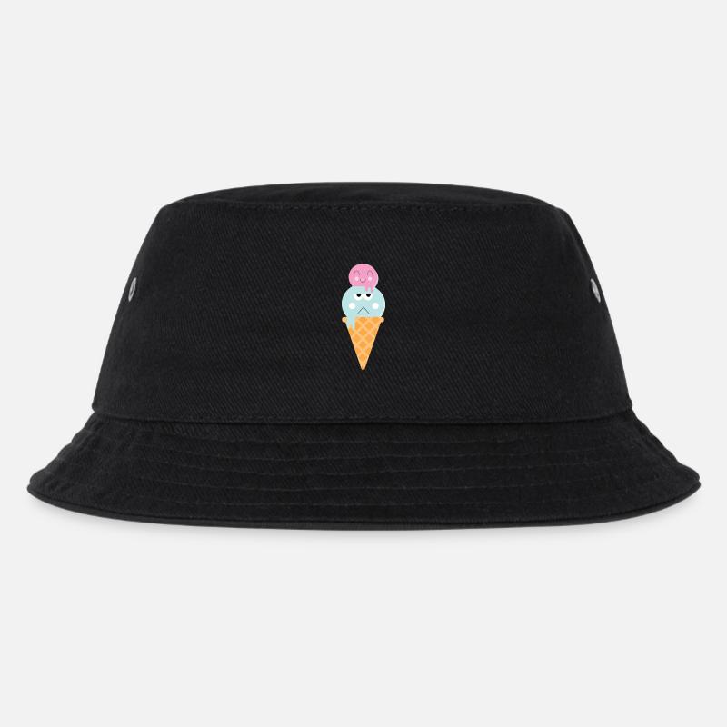 Eis glücklich sauer - Kinder Bucket Hat - Schwarz