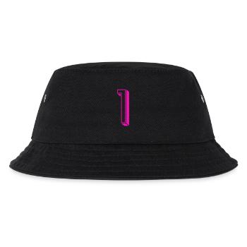 Zahl eins - Nummer 1 pink Mädchen Trikotnummer - Kinder Bucket Hat - Schwarz - Vorne