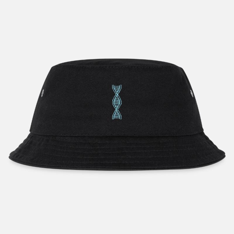 DNA Helix Pixel Art Blau - Kinder Bucket Hat - Schwarz