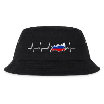 Ich liebe Russland - Herzschlag - Kinder Bucket Hat - Schwarz - Vorne