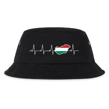 Ich liebe Ungarn - Herzschlag - Kinder Bucket Hat - Schwarz - Vorne