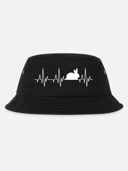 Herzschlag EKG Kaninchen Karnickel Hase Häschen - Kinder Bucket Hat - Schwarz