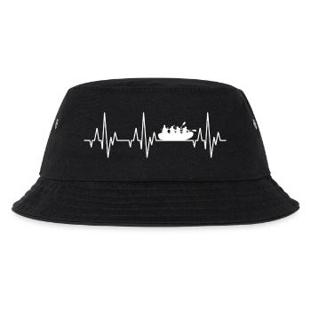 Herzschlag EKG Rafting Wildwasser Wassersport - Kinder Bucket Hat - Schwarz - Vorne