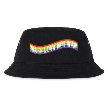 Faites l’amour, pas la guerre | Drapeau arc-en-ciel - Bob Enfant - noir - Devant