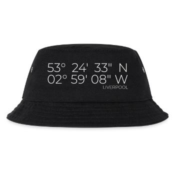 Coordinates: Liverpool, England - Kids’ Bucket Hat - black - Front