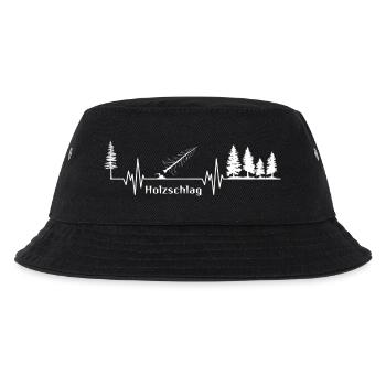 Holzschlag Waldherz Herzschlag Holzfäller Rhythmus - Kinder Bucket Hat - Schwarz - Vorne