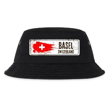 Basel Schweiz Flagge - Kinder Bucket Hat - Schwarz - Vorne
