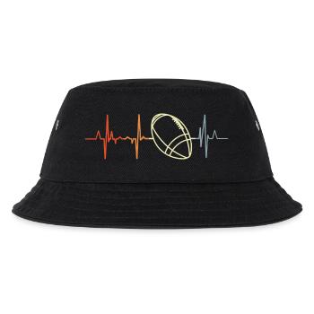 Vintage American Football Kardiogramm - Kinder Bucket Hat - Schwarz - Vorne