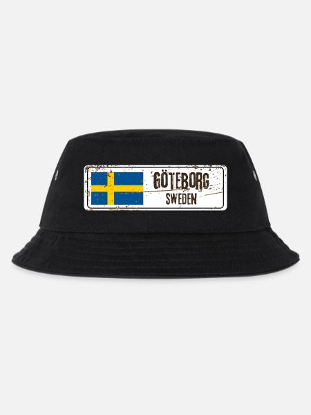 Göteborg Schweden Flagge - Kinder Bucket Hat - Schwarz