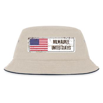 Milwaukee Flagge der Vereinigten Staaten - Kinder Bucket Hat - Natur/Navy - Vorne