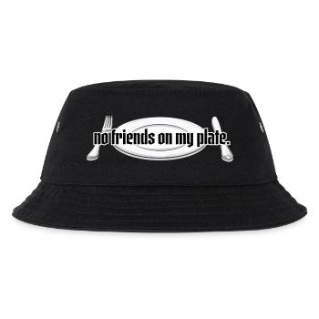 No friends on my plate // Illustration - Kinder Bucket Hat - Schwarz - Vorne