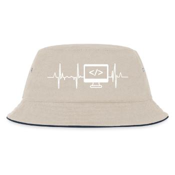 Developer Heartbeat - Kids’ Bucket Hat - ecru/navy - Front