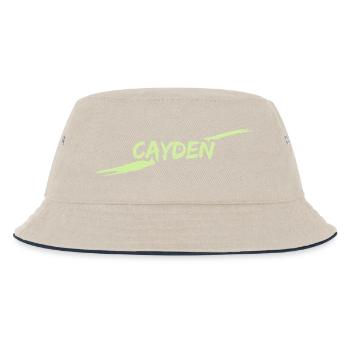 Cayden as Cayden - Kids’ Bucket Hat - ecru/navy - Front