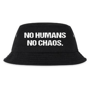 No Humans No Chaos – Minimalistisches Statement - Kinder Bucket Hat - Schwarz - Vorne