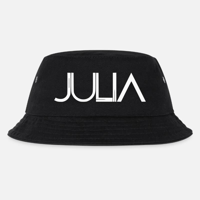 Julia Namendesign - moderne filigrane Typografie - Kinder Bucket Hat - Schwarz