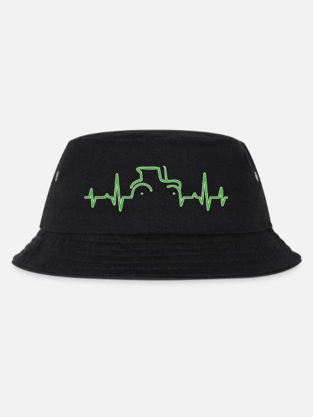 KARDIOGRAMM TRAKTOR Grün - Kinder Bucket Hat - Schwarz