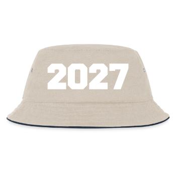 2027 - Kids’ Bucket Hat - ecru/navy - Front